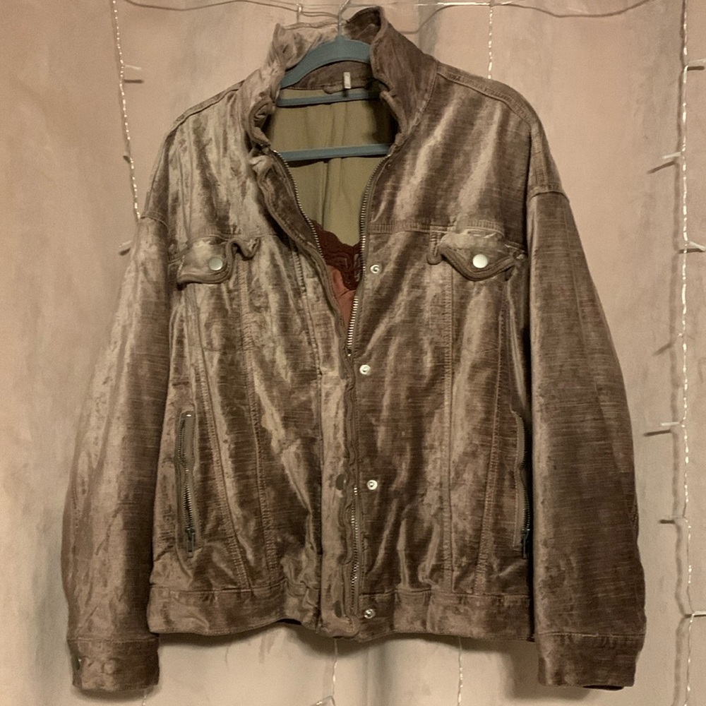 Free People Rose Suede Bomber Jacket